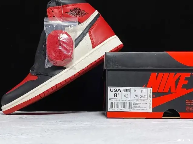 Rep Kickmax Air 555088-610 Bred Toe OG 1 High Jordan Retro 0611